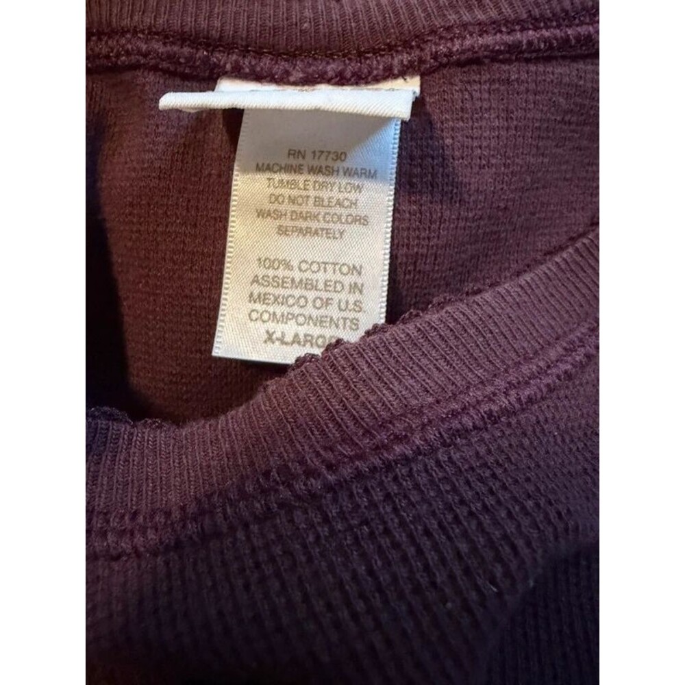 Cherokee Plum Purple Cotton Thermal Long Sleeve Waffle Top Size XL - Picture 6 of 6